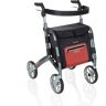 Stander Trust Care Let's Shop 4-Wheel Folding Rollator with Storage Bag and Seat in Gray