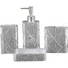 Dyiom Bathroom Accessories Set 4-Pieces Resin Gift Set Apartment Necessities Silver