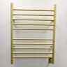 Amba Radiant Straight 10-Bar Hardwired Electric Towel Warmer in Satin Brass