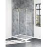 Delta Industrial 48 in. W x 76.25 in. H Rectangular Sliding Frameless Corner Shower Enclosure in Stainless