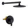 WELLFOR Single Handle 1-Spray Round Shower Faucet with 360° Rotation in Matte Black (Valve Included)