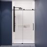 ANZZI Leon 48 in. W x 76 in. H Sliding Frameless Shower Door/Enclosure in Matte Black with Tsunami Guard Clear Glass