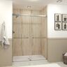 Transolid Brooklyn 60 in. W x 80 in. H Sliding Frameless Shower Door in Brushed Nickel with Clear Glass