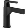 Delta Zura Single Hole Single-Handle Bathroom Faucet with Metal Drain Assembly in Matte Black