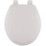 Centocore Round Closed Front Toilet Seat in White with Brushed Nickel Hinge