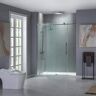 WOODBRIDGE Norwich 56 in. to 60 in. x 76 in. Frameless Sliding Shower Door with Shatter Retention Glass in Brushed Nickel