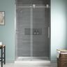 Home Decorators Collection Dylan 48 in. W x 75.98 in. H Sliding Frameless Shower Door in Brushed Nickel with Clear Glass