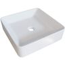 Glass Warehouse Square Bathroom Ceramic Vessel Sink Art Basin in White