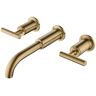 Boyel Living Modern two-handle brass bathroom wall faucet 3 hole in brushed gold