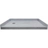 Transolid Ready to Tile 32 in. L x 60 in. W Single Threshold Alcove Shower Pan Base with a Left Drain in Dark Grey