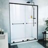 DreamLine Harmony 60 in. W x 76 in. H Sliding Semi Frameless Shower Door in Matte Black with Clear Glass