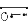 Italia Florence 4-Piece 24-in. Towel Bar Bathroom Hardware Set in Matte Black