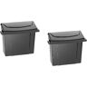 Alpine Black Durable Plastic Sanitary Napkin Receptacle (2-Pack)