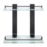 MODONA 13.75 in. W Double Glass Wall Shelf with Pre-Installed Rails in Rubbed Bronze