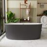 INSTER LOOP 59 in. Acrylic Oval Freestanding Soaking Non-Whirlpool Flatbottom Bathtub in Gary