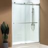 WOODBRIDGE Nutley 60 in. x 76 in. Double Sliding Frameless Shower Door with Shatter Retention Glass in Brushed Nickel Finish