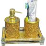 Amazing Rugs Ambrose Exquisite 3-Piece Soap Dispenser and Toothbrush Holder with Tray