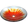 Eden Bath Blossom Glass Vessel Sink in Orange and White