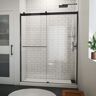 DreamLine Sapphire-V 60 in. W x 76 in. H Sliding Semi Frameless Bypass Shower Door in Matte Black with Clear Glass