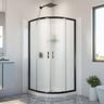 DreamLine Prime 36 in. x 36 in. x 78-3/4 in. H Sliding Shower Enclosure Base and White Wall Kit in Matte Black and Frosted Glass