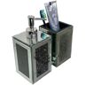 Amazing Rugs Ambrose Exquisite 2-Piece Square Soap Dispenser and Toothbrush Holder