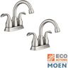 MOEN Idora 4 in. Centerset 2-Handle Bathroom Faucet in Spot Resist Brushed Nickel (2-Pack)