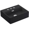 WS Bath Collections Quattro 40 BM Wall Mount / Vessel Bathroom Sink in Matte Black with 3-Faucet Holes