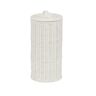 HOUSEHOLD ESSENTIALS Wicker Toilet Paper Holder with Lid in White