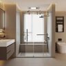 ANGELES HOME 60 in. W x 76 in. H Single Sliding Frameless Shower Door in Silver, 5/16 in. Explosion-Proof Glass, 304 Stainless Steel