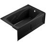 JACUZZI CETRA 60 in. x 36 in. Soaking Bathtub with Right Drain in Black