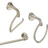 MOEN Eva 3-Piece Bath Hardware Set with 18 in. Towel Bar, Paper Holder, and Towel Ring in Brushed Nickel