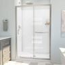 DreamLine Infinity-Z 48 in. W x 78-3/4 in. H Sliding Shower Door Base and White Wall Kit in Brushed Nickel and Clear Glass