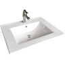 RENOVATORS SUPPLY MANUFACTURING Bo 24 in. Square Drop-In Bathroom Sink in White with Overflow Faucet and Drain