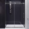 ANZZI Leon 60 in. x 76 in. Frameless Sliding Shower Door in Brushed Nickel with Handle