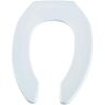 BEMIS Never Loosens Elongated Commercial Plastic Open Front Toilet Seat in White