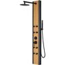 HOMEMYSTIQUE 57 in. 8-Jet Shower Panel Tower System With Rainfall Shower Head 8 Adjustable Body Jets And HandShower in Bamboo