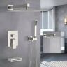 UPIKER Single-Handle 3-Spray 12 in. Tub and Shower Faucet Combo with 1.8 GPM Hand Shower in Brushed Nickel (Valve Included)