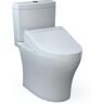 TOTO Aquia IV 2-piece 0.9/1.28 GPF Dual Flush Elongated ADA Comfort Height Toilet in. Cotton White, C5 Washlet Seat Included