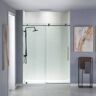 WOODBRIDGE Westfield 56 in. to 60 in. x 76 in. Frameless Sliding Shower Door with Shatter Retention Glass in Brushed Nickel Finish