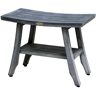 Coastal Vogue Satori 24 in. W x 12 in. D Teak Adjustable Shower Seat in Gray