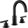 WELLFOR 8 in. Widespread Double Handle Bathroom Faucet with 360-Degree Rotation in Matte Black