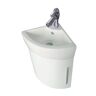 RENOVATORS SUPPLY MANUFACTURING Myrtle 16-1/2 in. Corner Wall Mounted Bathroom Vanity Sink Combo in White with Faucet Drain and Overflow