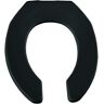 BEMIS Round Commercial Plastic Open Front Toilet Seat in Black Never Loosens