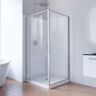 DreamLine 36 in. D x 60 in. W x 78-3/4 in. H Pivot Semi-Frameless Shower Enclosure Base and White Wall Kit in Brushed Nickel