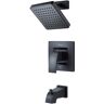 Pfister Kenzo 1-Handle 1-Spray Tub and Shower Trim Kit in Matte Black (Valve Not Included)