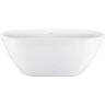 Aoibox 65 in. L 100% Acrylic Oval FlatBottom Freestanding Modern Soaking Bathtub Self-Leveling Legs and Flexible Drain in White