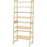 20.47 in. W 47.24 in. H x 11.87 in. D Bamboo Rectangular Ladder Shelf, Bookcase in Natural Beige