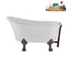 Streamline 51 in. Acrylic Clawfoot Non-Whirlpool Bathtub in Glossy White, Oil Rubbed Bronze Drain and Brushed Gun Metal Clawfeet