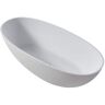 EAKYHOM 65 in. x 30 in. Solid Surface Stone Resin Flatbottom Freestanding Double Slipper Soaking Bathtub in Matte White