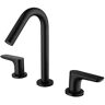 Tomfaucet 8 in. W spread Deck Mount 2-Handle Bathroom Faucet in Matte Black